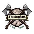 Color vintage lumberjack emblem