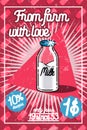 Color vintage Milk poster