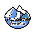 Color vintage mountaineering emblem