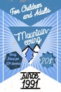 Color vintage mountaineering poster