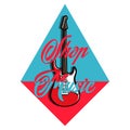 Color vintage music shop emblem Royalty Free Stock Photo