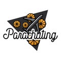 Color vintage parachuting emblem