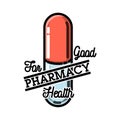 Color vintage pharmacy emblem