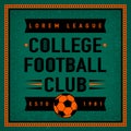 Color vintage and retro logo badge, label college football