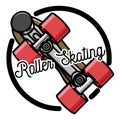 Color vintage roller Skates emblem
