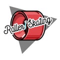 Color vintage roller Skates emblem