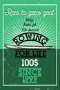 Color vintage rowing banner