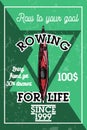 Color vintage rowing banner