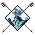 Color vintage Ski sport emblem