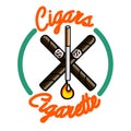 Color vintage smoking emblem