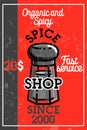 Color vintage spice shop banner