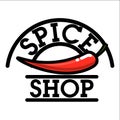 Color vintage spice shop emblem