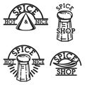 Color vintage spice shop emblems