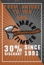 Color vintage timber banner