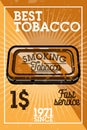 Color vintage tobacco shop banner