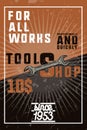 Color vintage tools shop banner