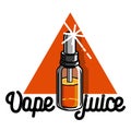 Color vintage vape, e-cigarette emblem