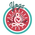 Color vintage yoga emblem