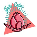 Color vintage yoga emblem