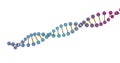 color visualization of DNA analysis isolated on white background 3d rotation animation, for montage and medical training