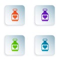 Color Vitamin complex of pill capsule icon isolated on white background. Healthy lifestyle. Set colorful icons in square