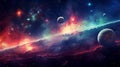 Ethereal Galaxy Wallpaper With Planets And Stars