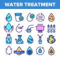 Color Water Treatment Signs Icons Set Vector Royalty Free Stock Photo