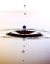Color waterdrops collide each other Royalty Free Stock Photo