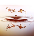 Color waterdrops collide each other Royalty Free Stock Photo