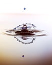 Color waterdrops collide each other Royalty Free Stock Photo