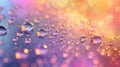 Color waterdrops on a surface colorful background