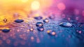 Color waterdrops on a surface colorful background