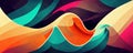 Color waves abstract background curve lines layers