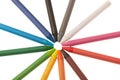 Color wax pencils crayons isolated over white background Royalty Free Stock Photo