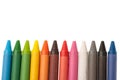 Color wax pencils crayons isolated over white background Royalty Free Stock Photo