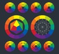 Color wheel, complementary schemes in vector Royalty Free Stock Photo