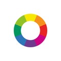 Color wheel icon design on white background