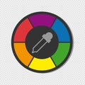 Color Wheel With Pipette - Colorful Vector Illustration - Isolated On Transparent Background