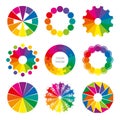 Vector color wheel theory with twelve colors Royalty Free Stock Photo