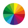 Color wheel vector. Circular color spectrum. Multicolored segments. Rainbow palette chart.
