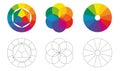 Color wheels and color palette. Color Wheels and Swatches.