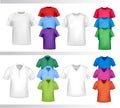 Color and white t-shirt design template. Royalty Free Stock Photo