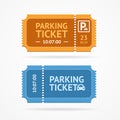 Color Whole Parking Ticket Icon Set. Vector Royalty Free Stock Photo