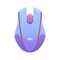 Color wireless mouse, flat vector pc mouse in delicate lilac colors, modern design isolated illustration Royalty Free Stock Photo