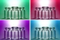 4 color wishing bottles Royalty Free Stock Photo