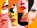 Young woman mouth closeup model fashion lipstick face beauty cosmetics makeup lip glamour female
