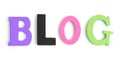 Color wood blog letters