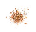 Color wood pencil with sharpening shavings isolated Royalty Free Stock Photo