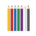 Color wooden pencils concept by Sorted into rows straight