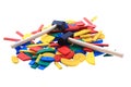 color wooden toy shapes Royalty Free Stock Photo